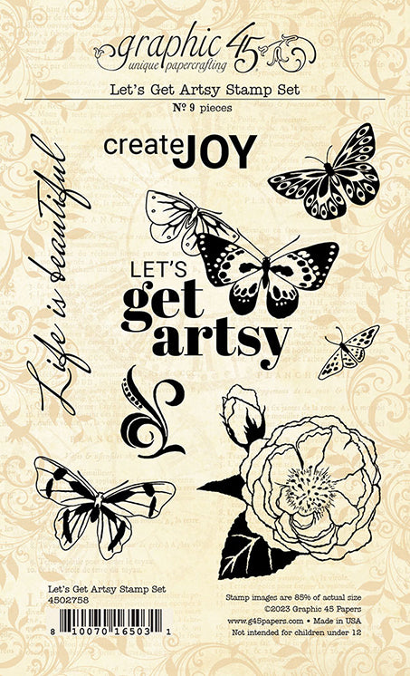 Graphic 45 Let’s Get Artsy Stamp Set